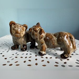 Two ceramic cat figurines